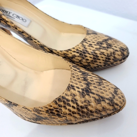 Jimmy Choo London Romy Snakeskin Platform Heels - Picture 14 of 14